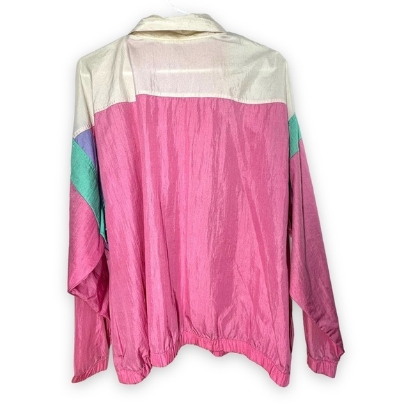 Vintage Windbreaker Pastel Colorblock Totes Pink, Mint, Lavender Women's Size XL - Picture 3 of 8